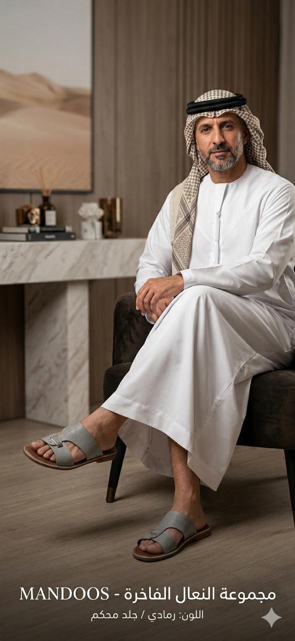 Mandoos Sandal — Grey Leather